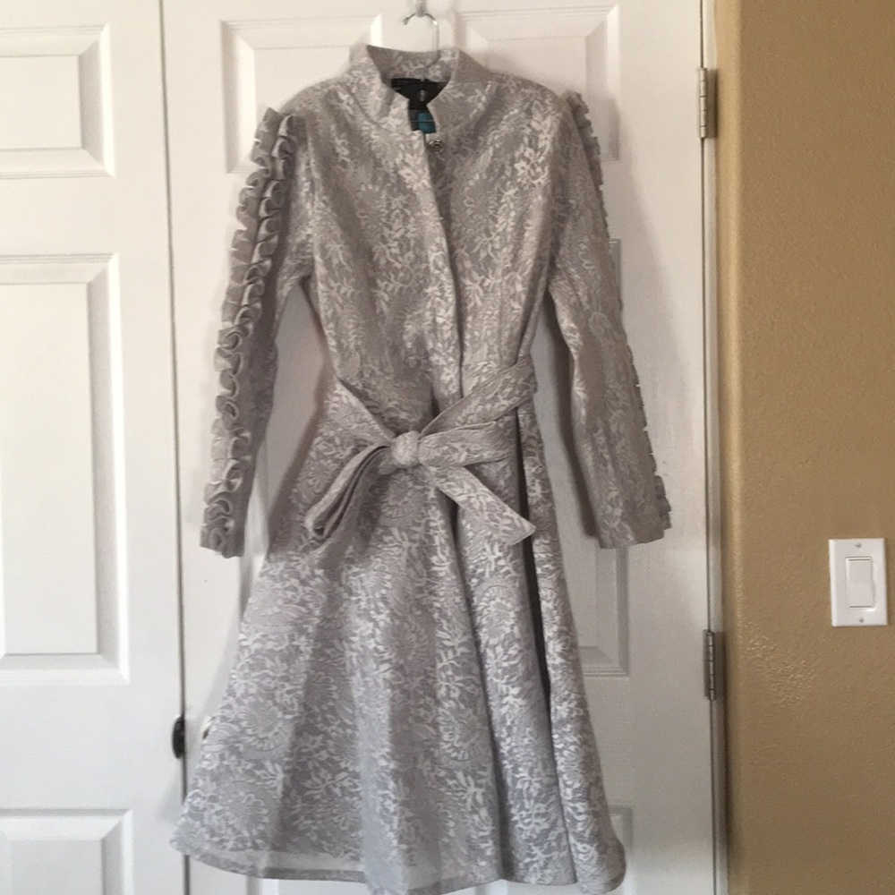 💥Last One💥 NWOT CQ by CQ Silver Lace Skater Coat - Picture 5 of 8